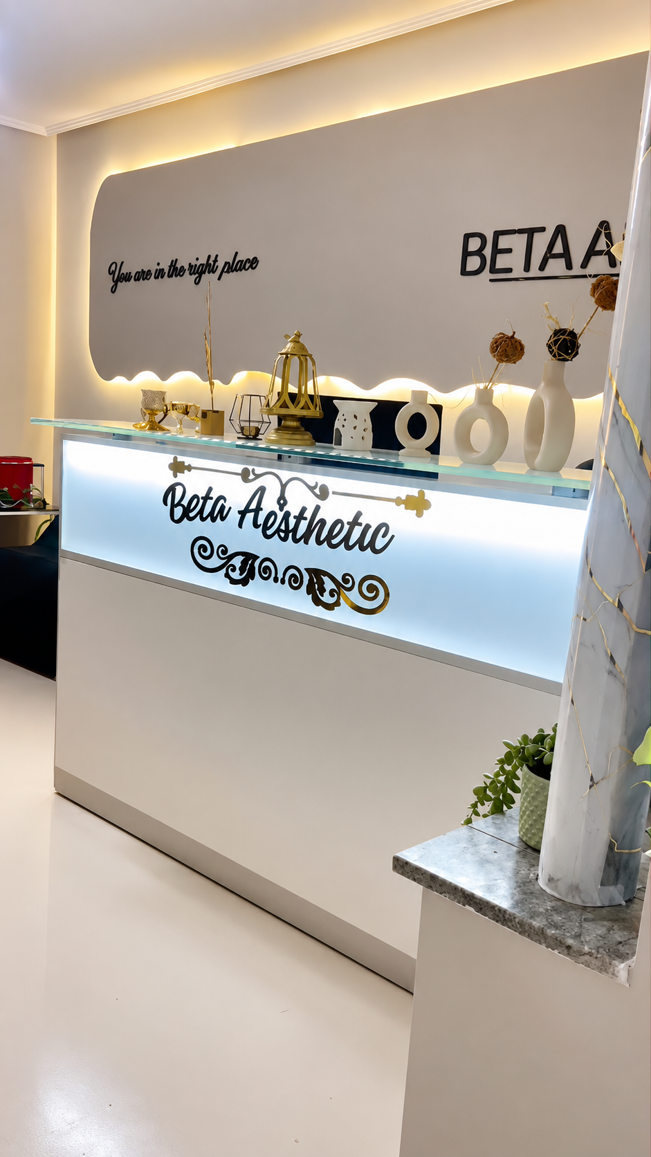 Accueil du centre Beta Aesthetic à Casablanca